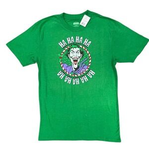 Batman Joker HA HA HA Graphic T-Shirt‎ Holiday Green Men's Size Large NEW W TAGS